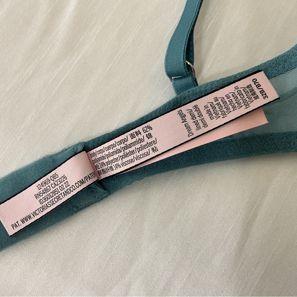 Victorias Secret Dream Angels Demi Bra 32B Teal Lace Lightly Lined Flirty - Picture 5 of 6